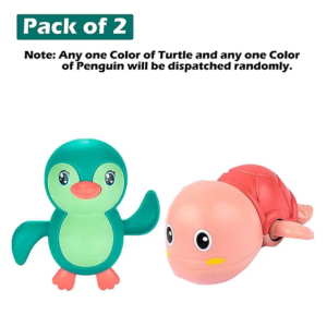 Swim Pool Bath Toys Cute Water Tortoise and penguin pack of 2